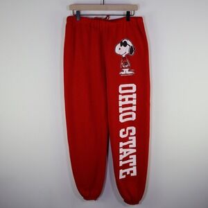 Vintage 80s Ohio State Buckeyes Snoopy Joe Cool Sweatpants Joggers Red Large